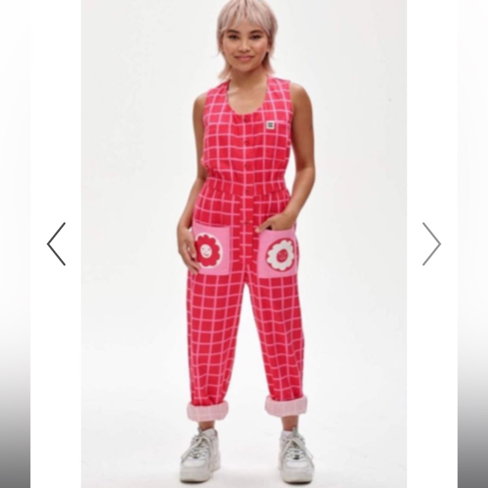 Lucy and yak pink gingham jumpsuit